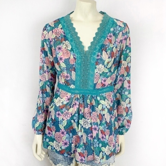 Matilda Jane Kookaburra floral Blouse size M - Picture 2 of 6